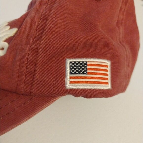 Boston Distressed Baseball Cap Hat Red By Elidan Corp Adjustable Strap USA Flag - Picture 13 of 15